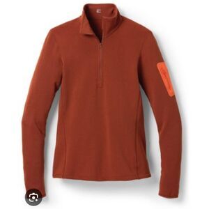Arc'teryx Women's Kyanite Zip-Neck Base Layer Top in orange sz Medium